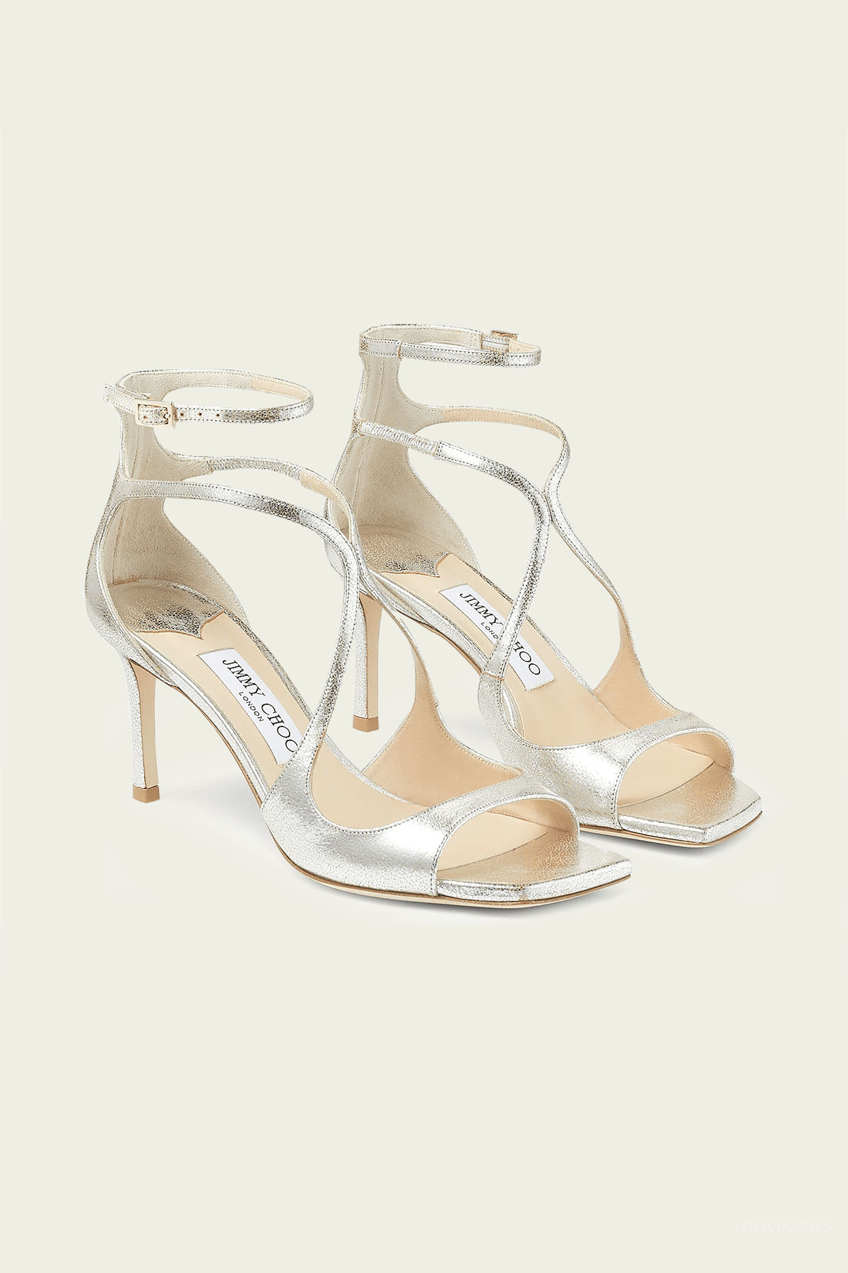 MNJIMM041026045307230_2 Jimmy Choo Azia 75 Glitter Leather Sandals - Image 2