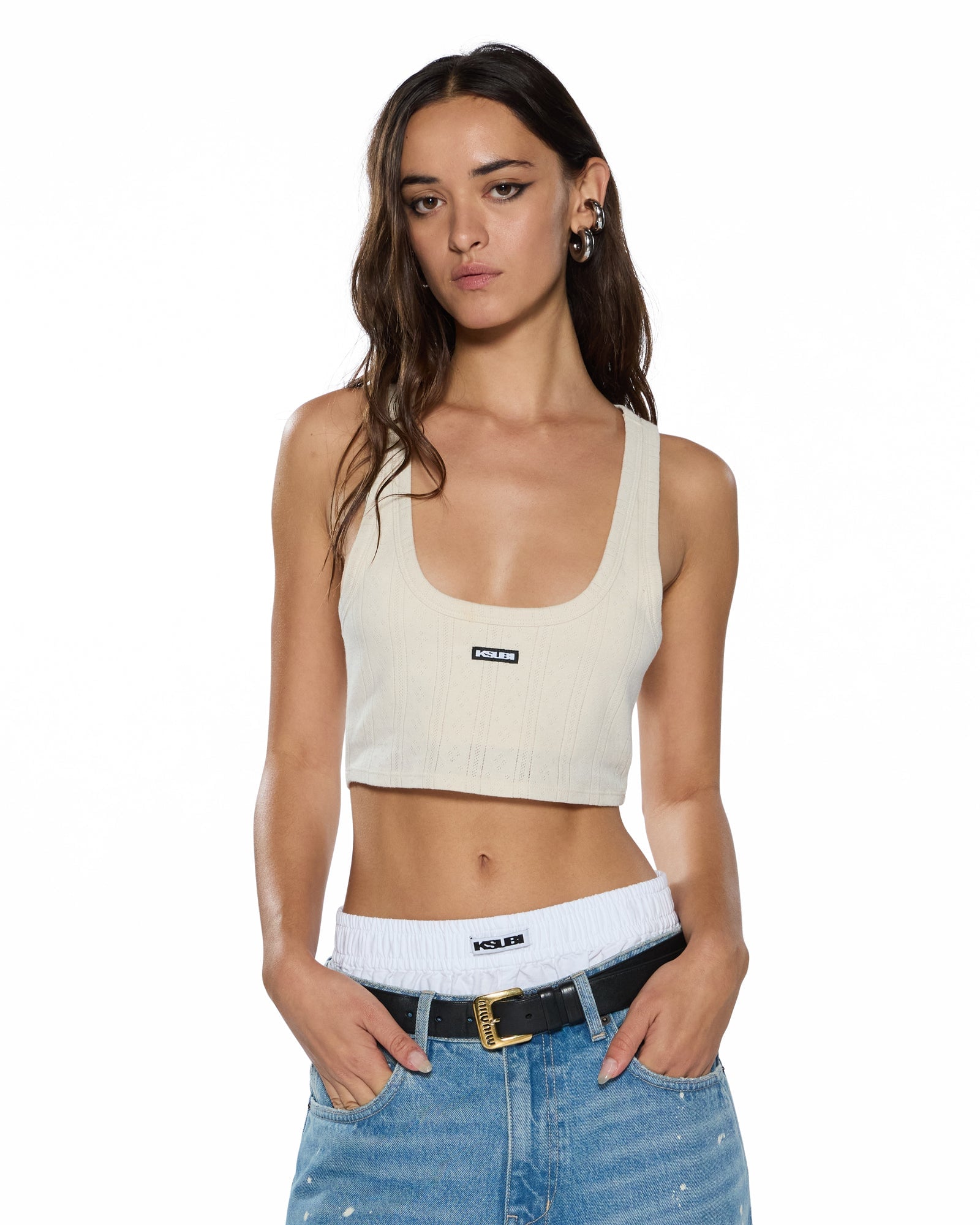 Ksubi Sott Origin Crop Tank Cream - Image 1