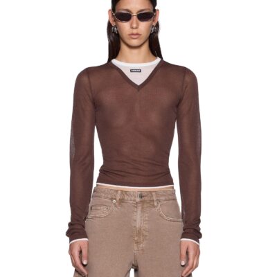 Ksubi Sott Layered Signature V LS Tee Camel Brown - Image 1