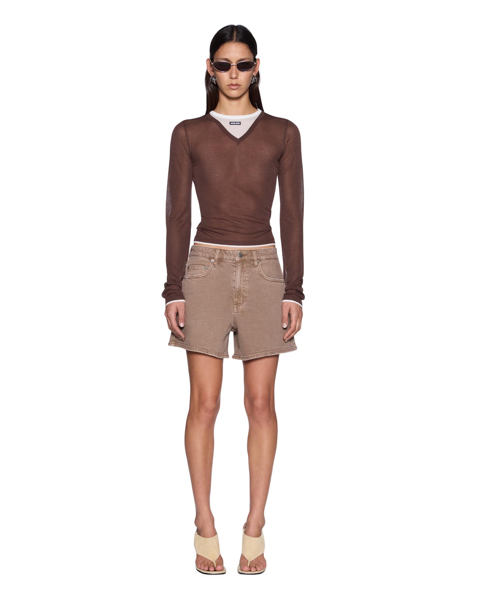 MNKSB041026023658034_2 Ksubi Sott Layered Signature V LS Tee Camel Brown - Image 2