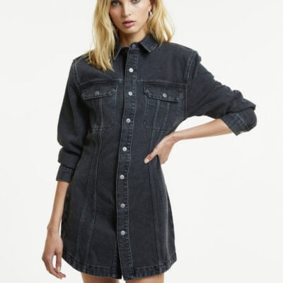 Ksubi Snap Dress Dusted Black - Image 1