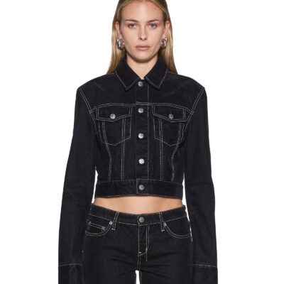 Ksubi Slim Trucker Flocked Black - Image 1