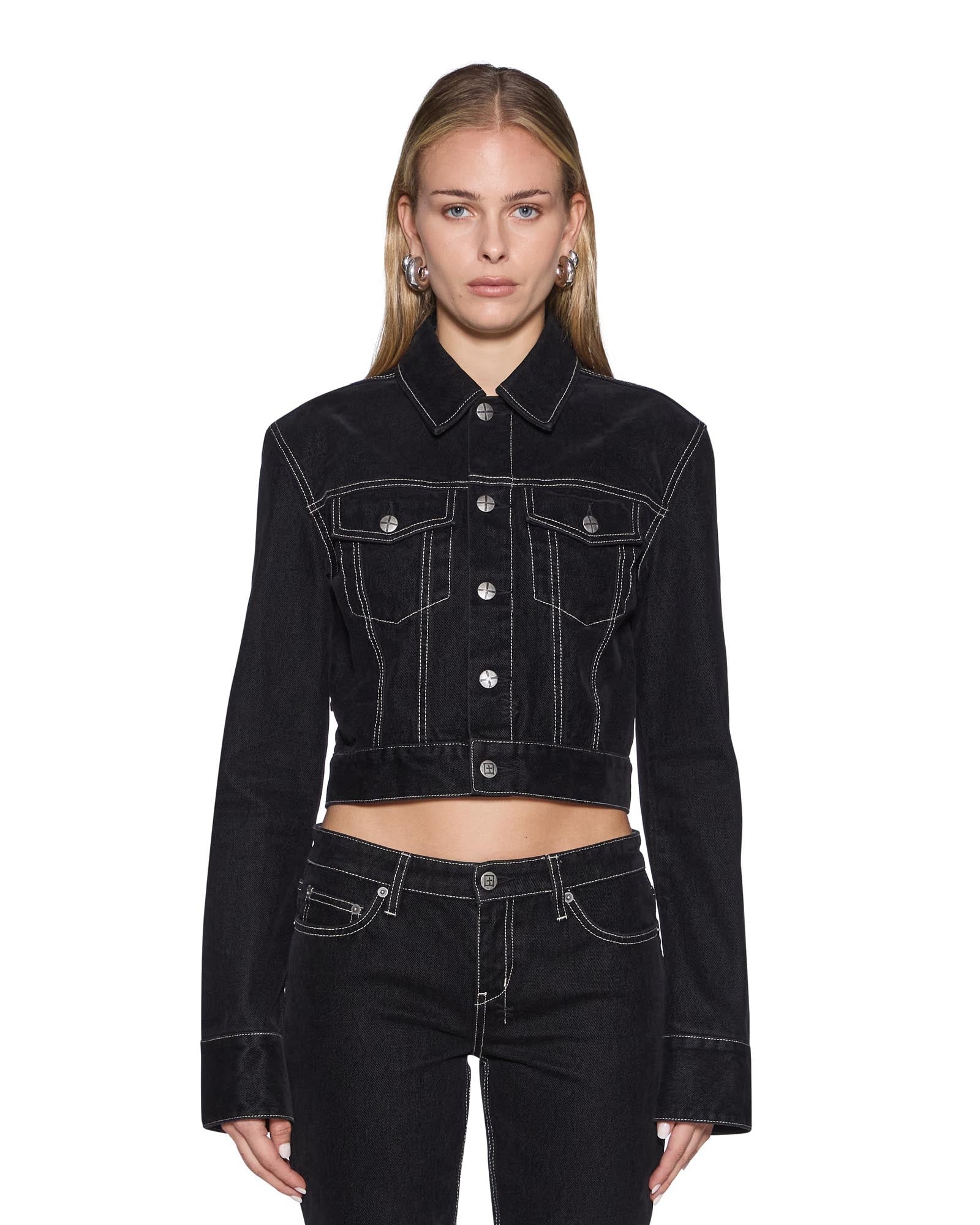 Ksubi Slim Trucker Flocked Black - Image 1