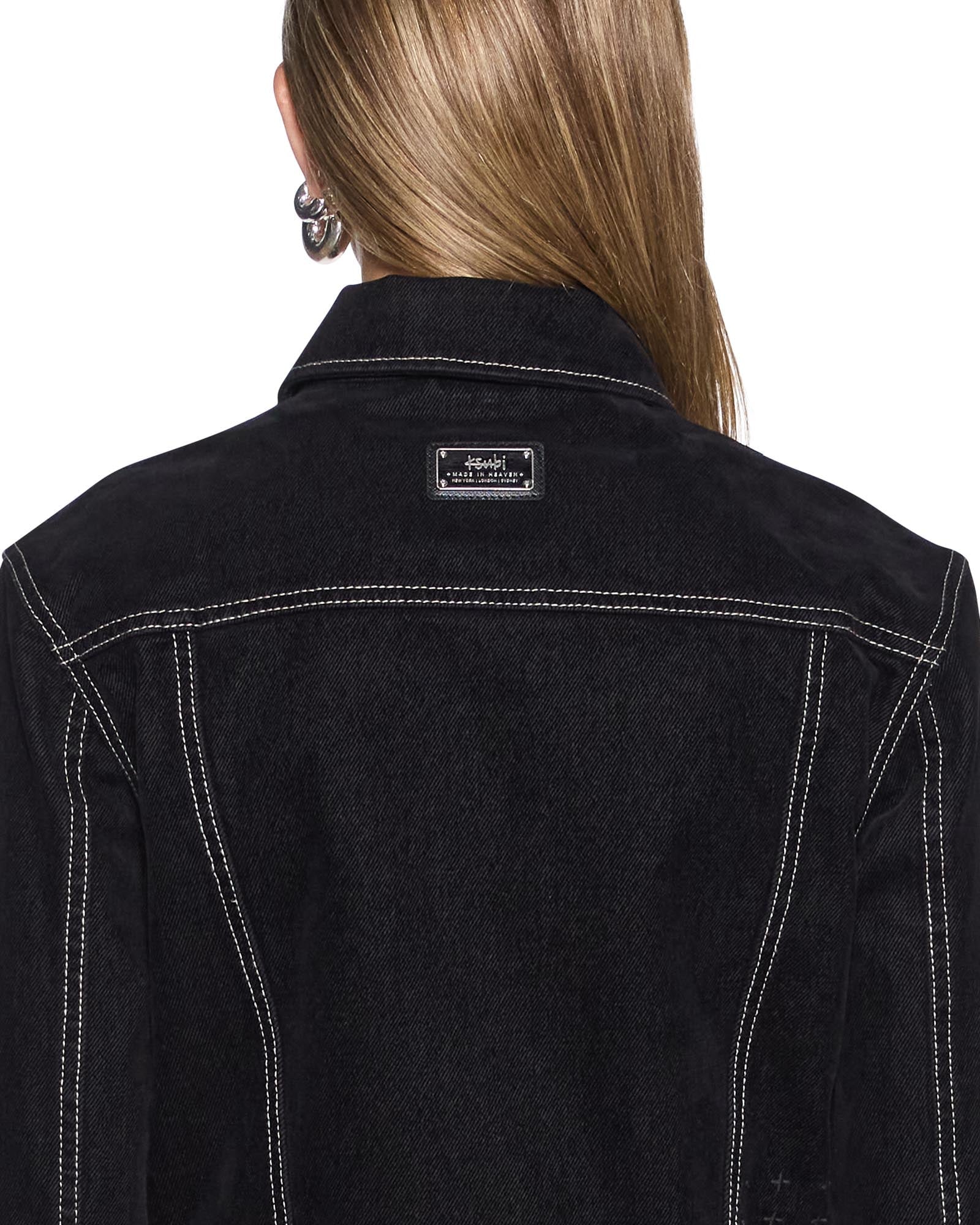 Ksubi Slim Trucker Flocked Black - Image 3