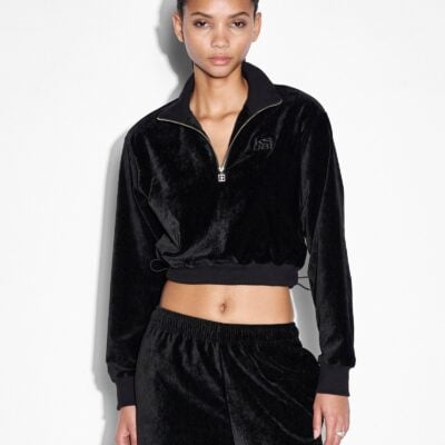 Ksubi Richie Half Zip Crop Black - Image 1