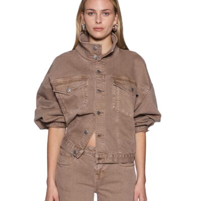 Ksubi Relax Funnel Neck Trucker Jacket Stone Tan - Image 1