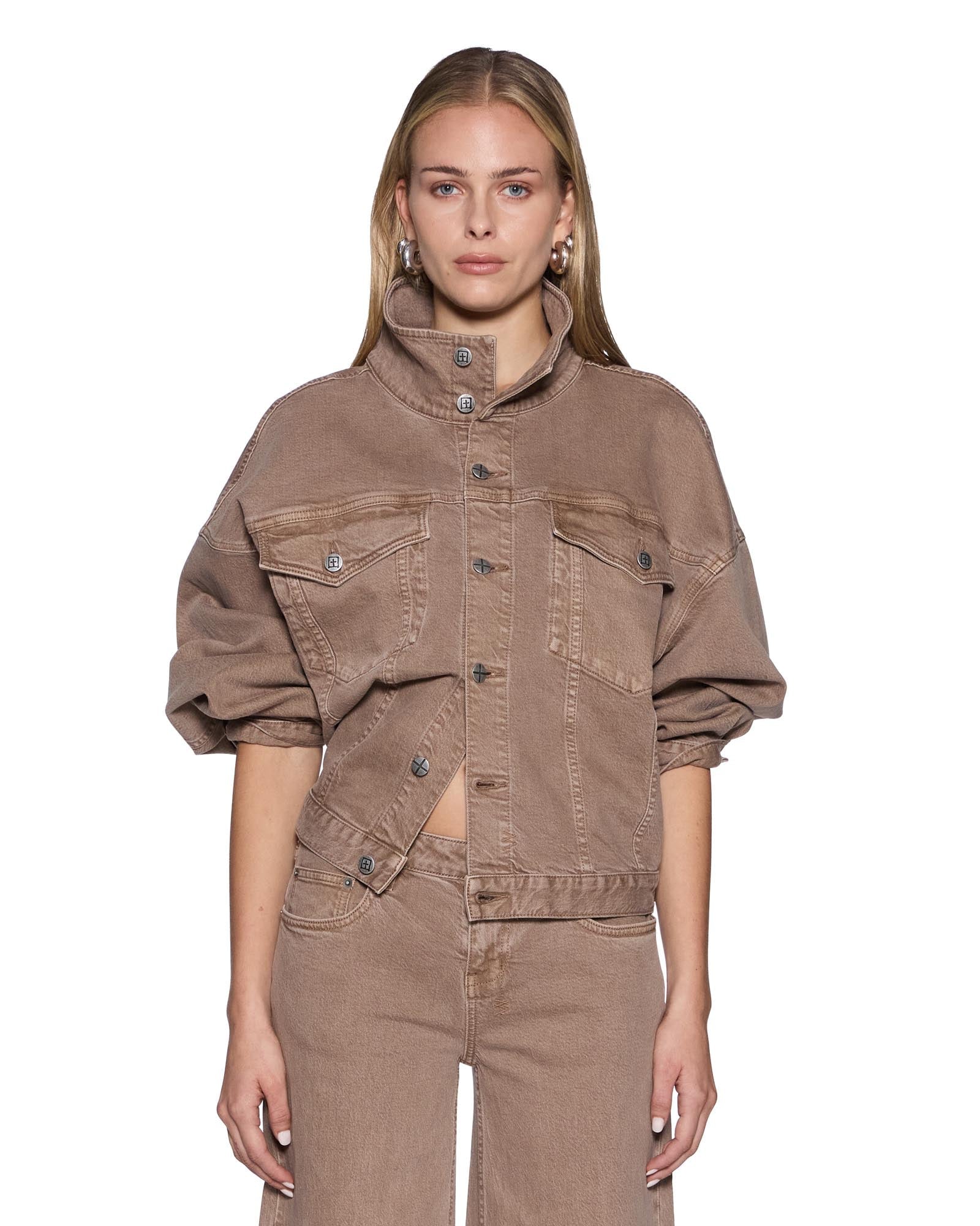 Ksubi Relax Funnel Neck Trucker Jacket Stone Tan - Image 1