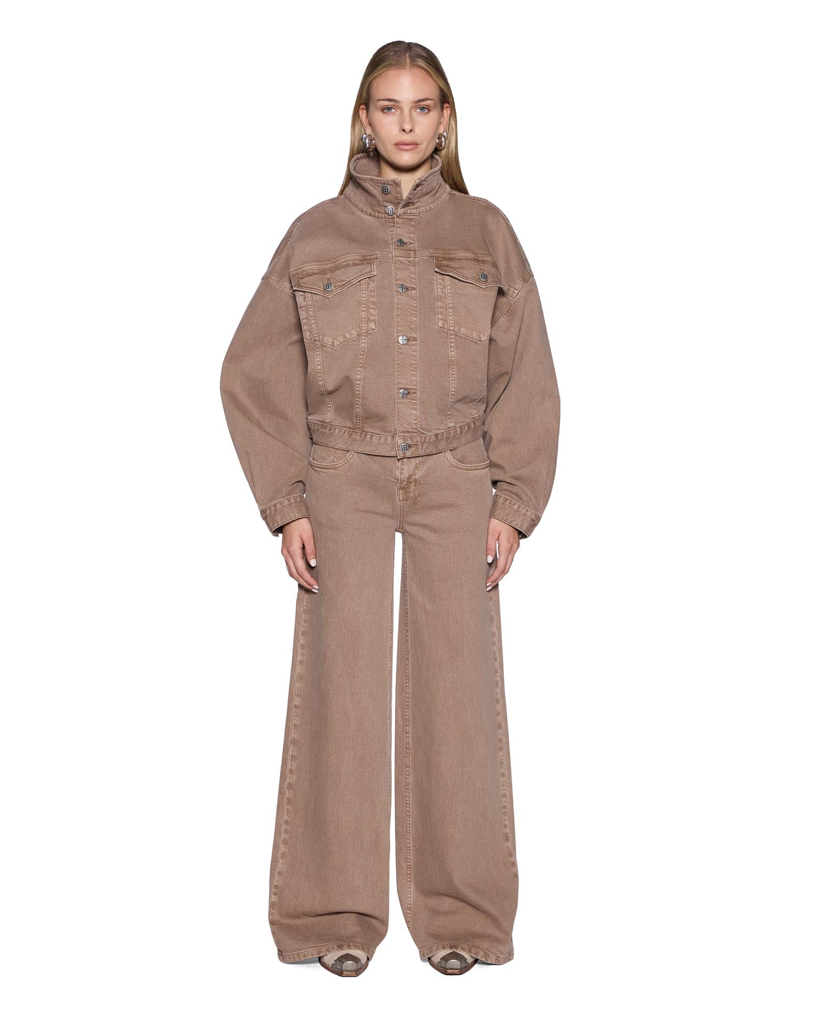 MNKSB041026023658116_2 Ksubi Relax Funnel Neck Trucker Jacket Stone Tan - Image 2