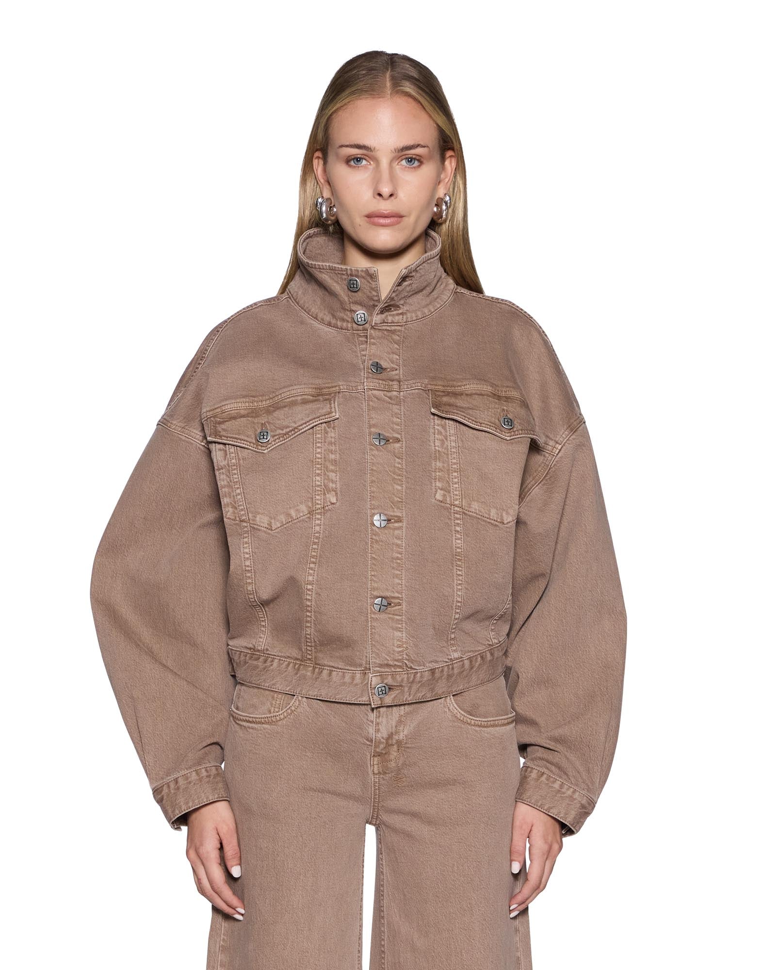 MNKSB041026023658116_3 Ksubi Relax Funnel Neck Trucker Jacket Stone Tan - Image 3