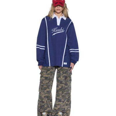 Ksubi Playoff LS Polo Jersey Navy - Image 1