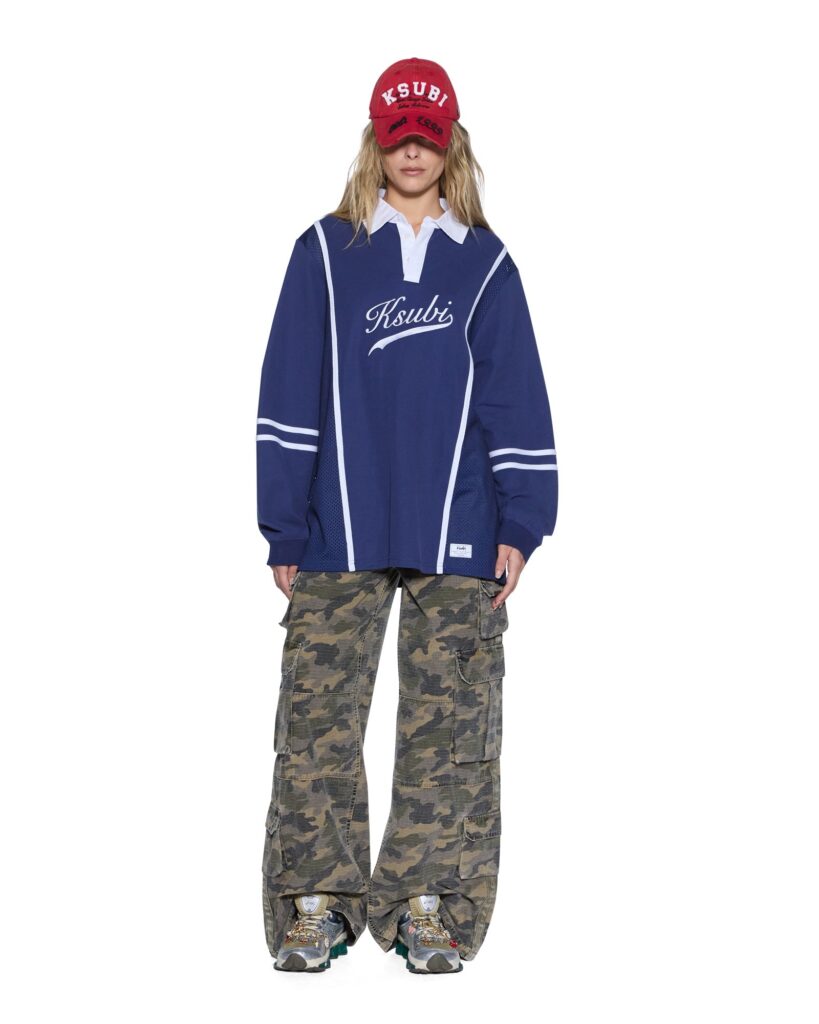Ksubi Playoff LS Polo Jersey Navy - Image 1