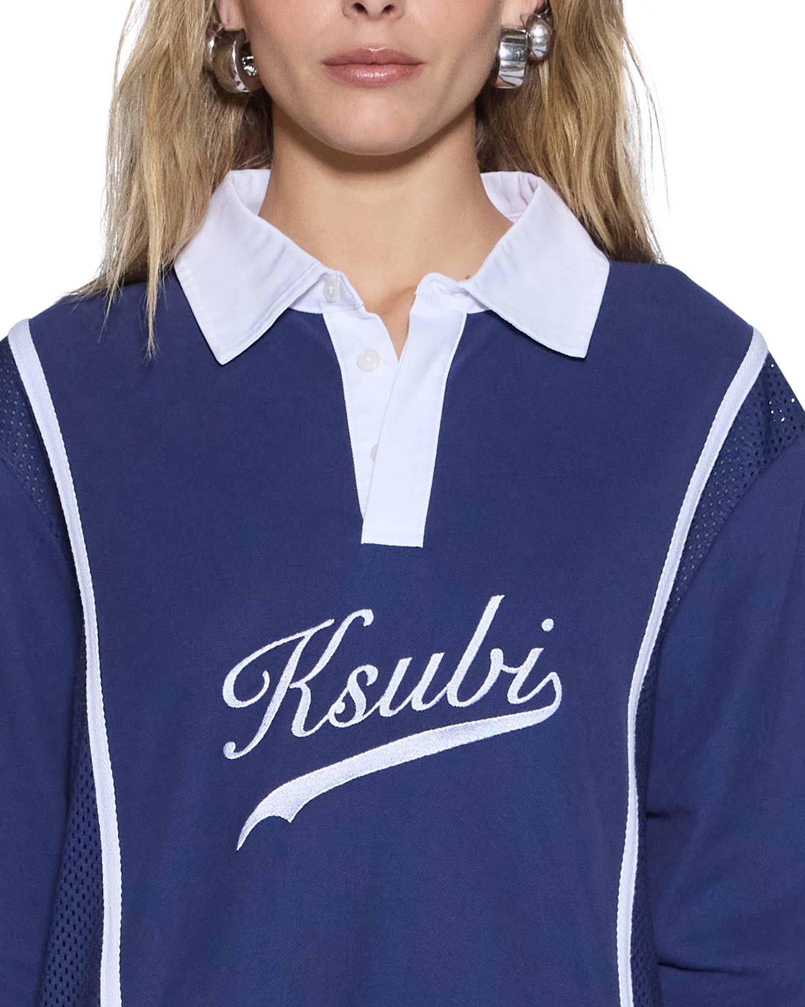 Ksubi Playoff LS Polo Jersey Navy - Image 3