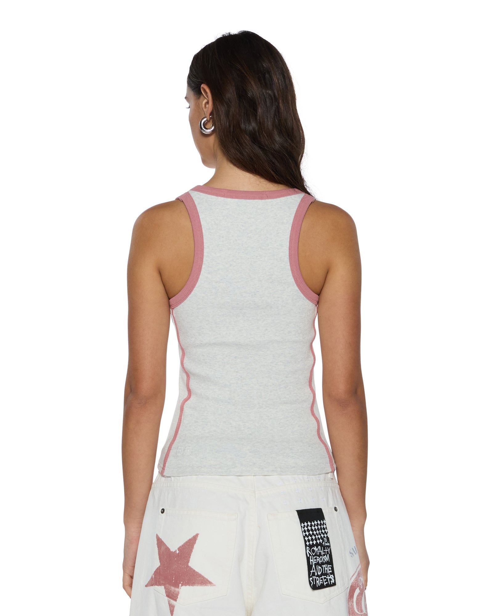 MNKSB041026023658182_3 Ksubi Pitt Lane Origin Tank Snow Marle/red - Image 3