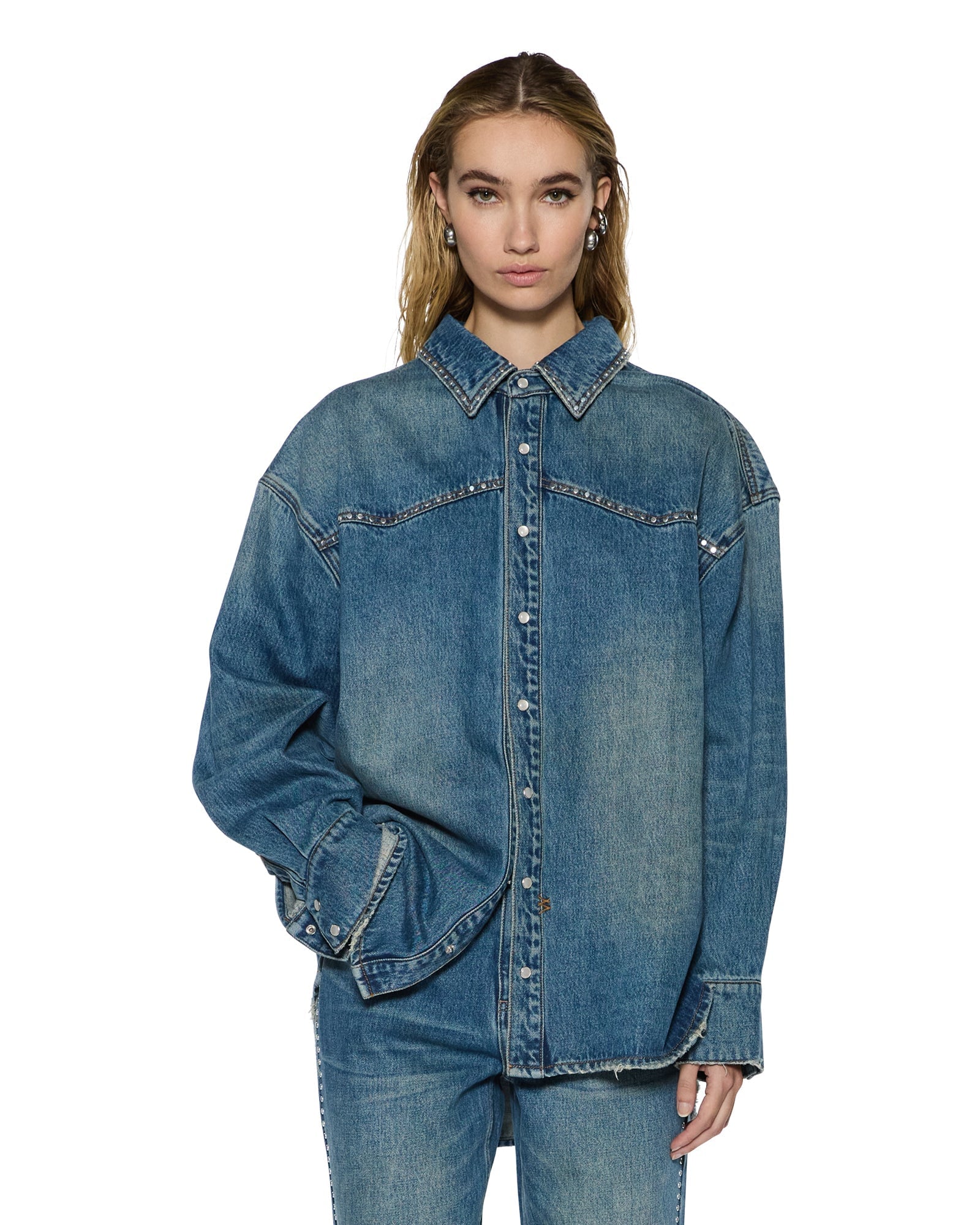 MNKSB041026023658190_3 Ksubi Oversized LS Shirt Texas Blue Studded - Image 3