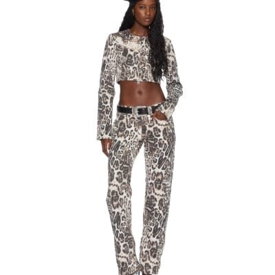 Ksubi Mowalola Crop Jacket Cheetah - Image 2