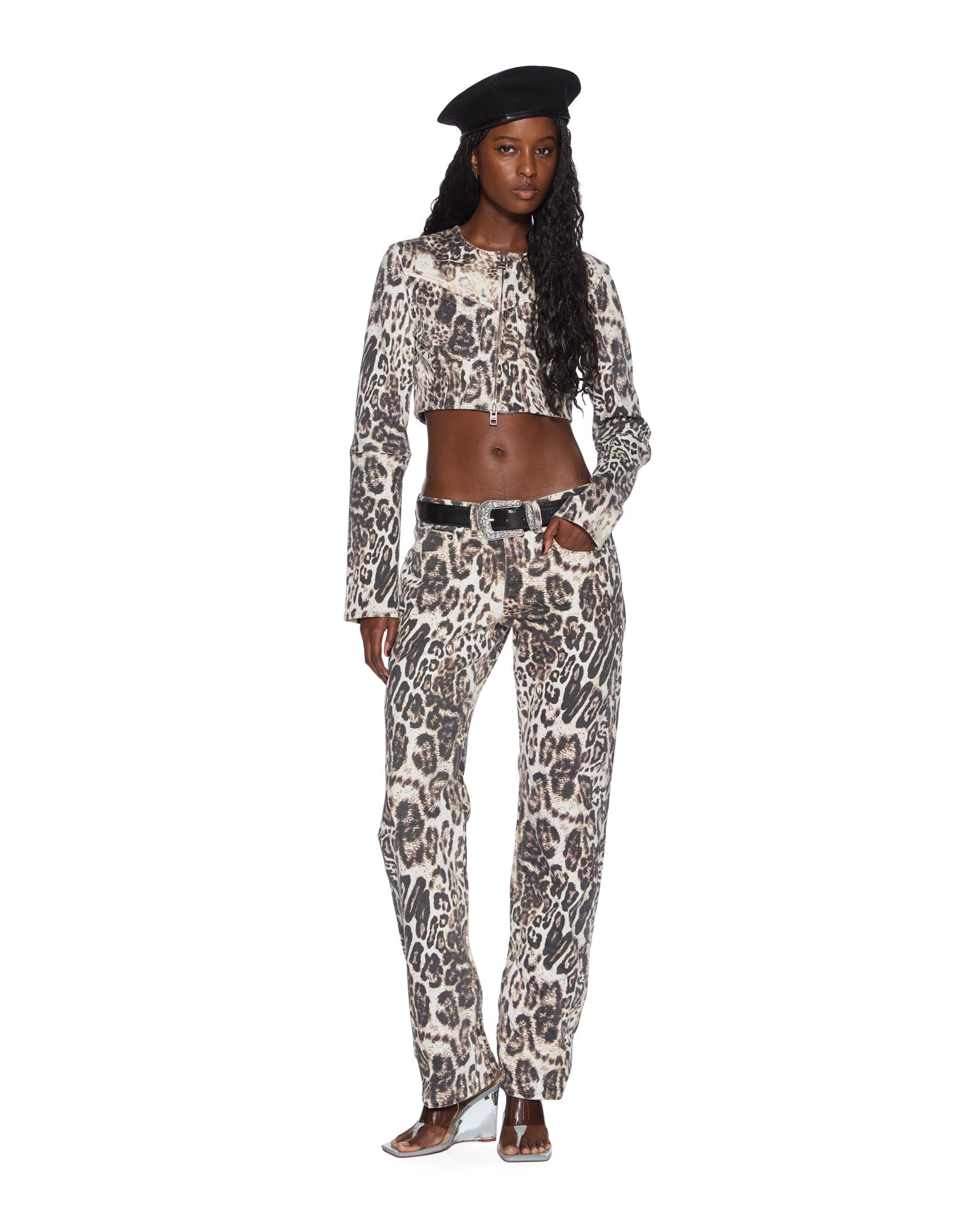 MNKSB041026023658203_2 Ksubi Mowalola Crop Jacket Cheetah - Image 2