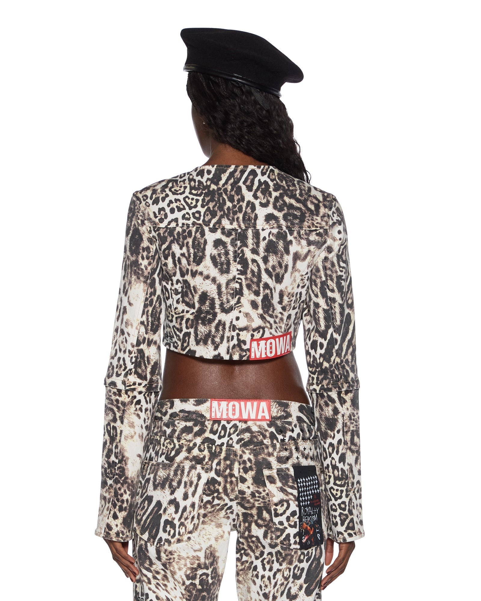 MNKSB041026023658203_3 Ksubi Mowalola Crop Jacket Cheetah - Image 3