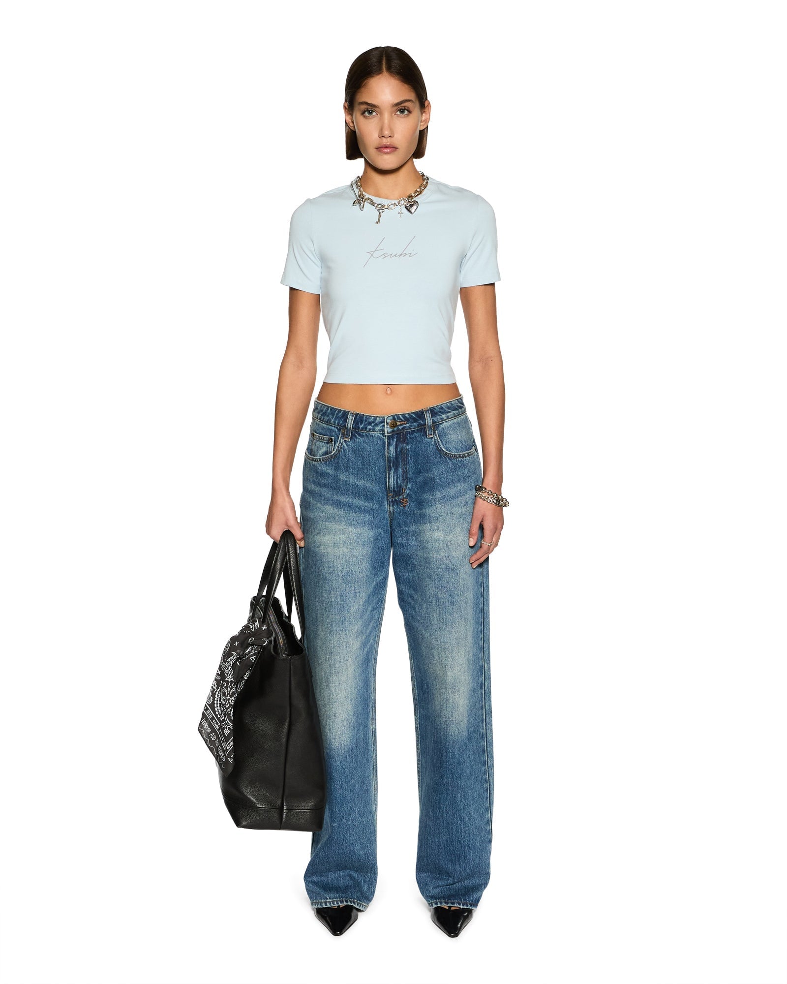 Ksubi Moniker Baby Tee Sky - Image 2