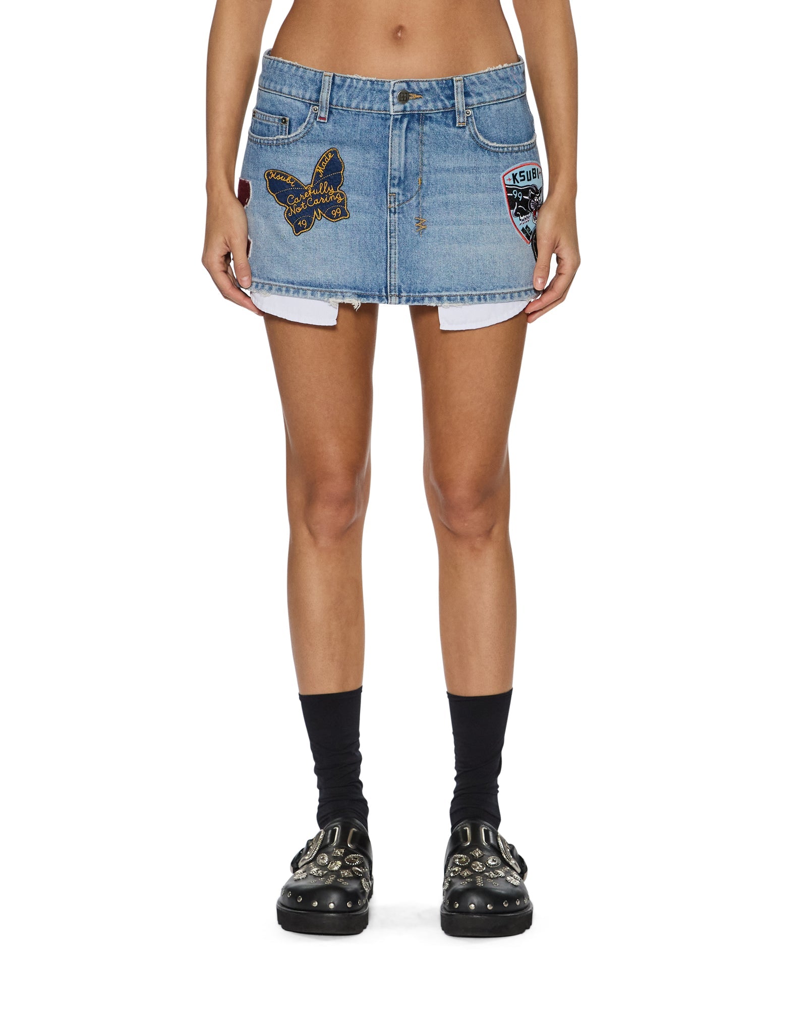 Ksubi Micro Mini Skirt Horizon Patch - Image 1