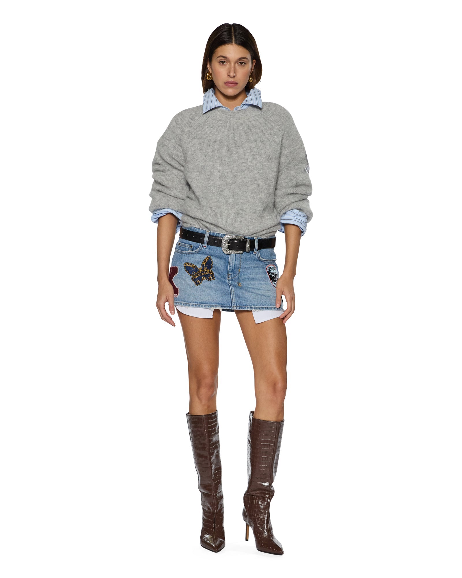 Ksubi Micro Mini Skirt Horizon Patch - Image 2