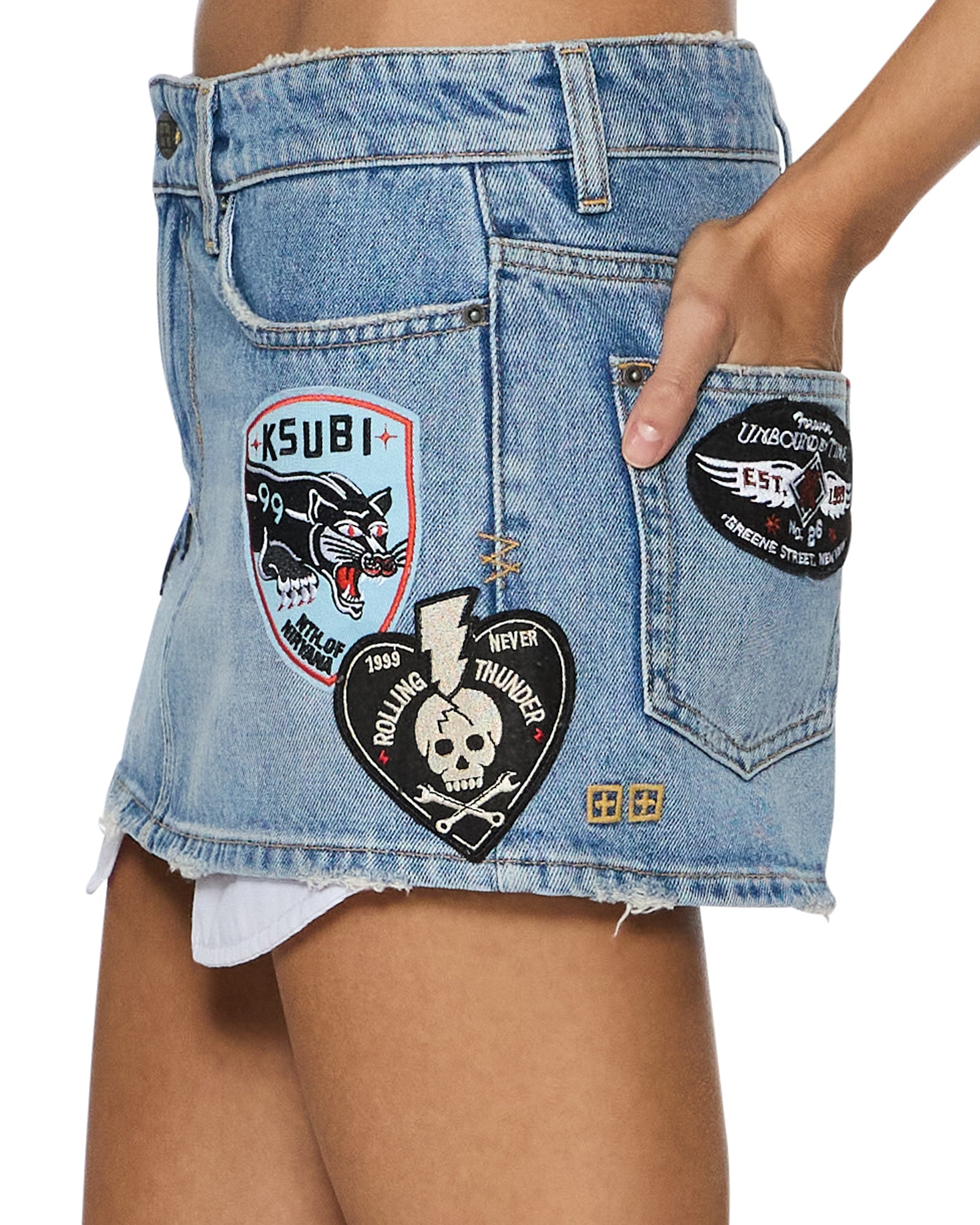 Ksubi Micro Mini Skirt Horizon Patch - Image 3