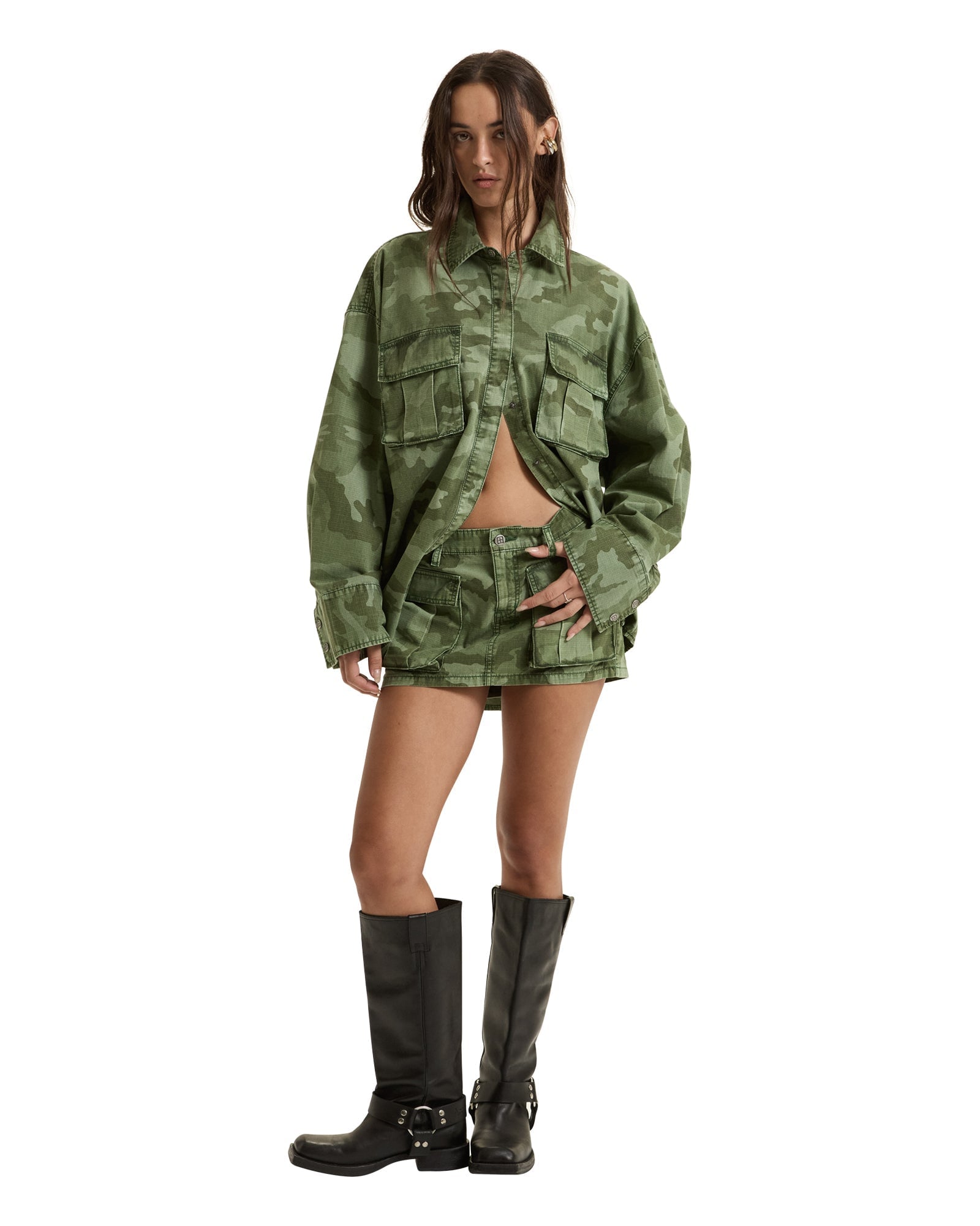 Ksubi Micro Mini Cargo Skirt Hash Camo - Image 1
