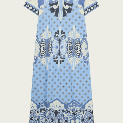 La DoubleJ Sporty Swing Dress in Cocoon Placée Blue - Image 1