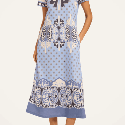 La DoubleJ Sporty Swing Dress in Cocoon Placée Blue - Image 2