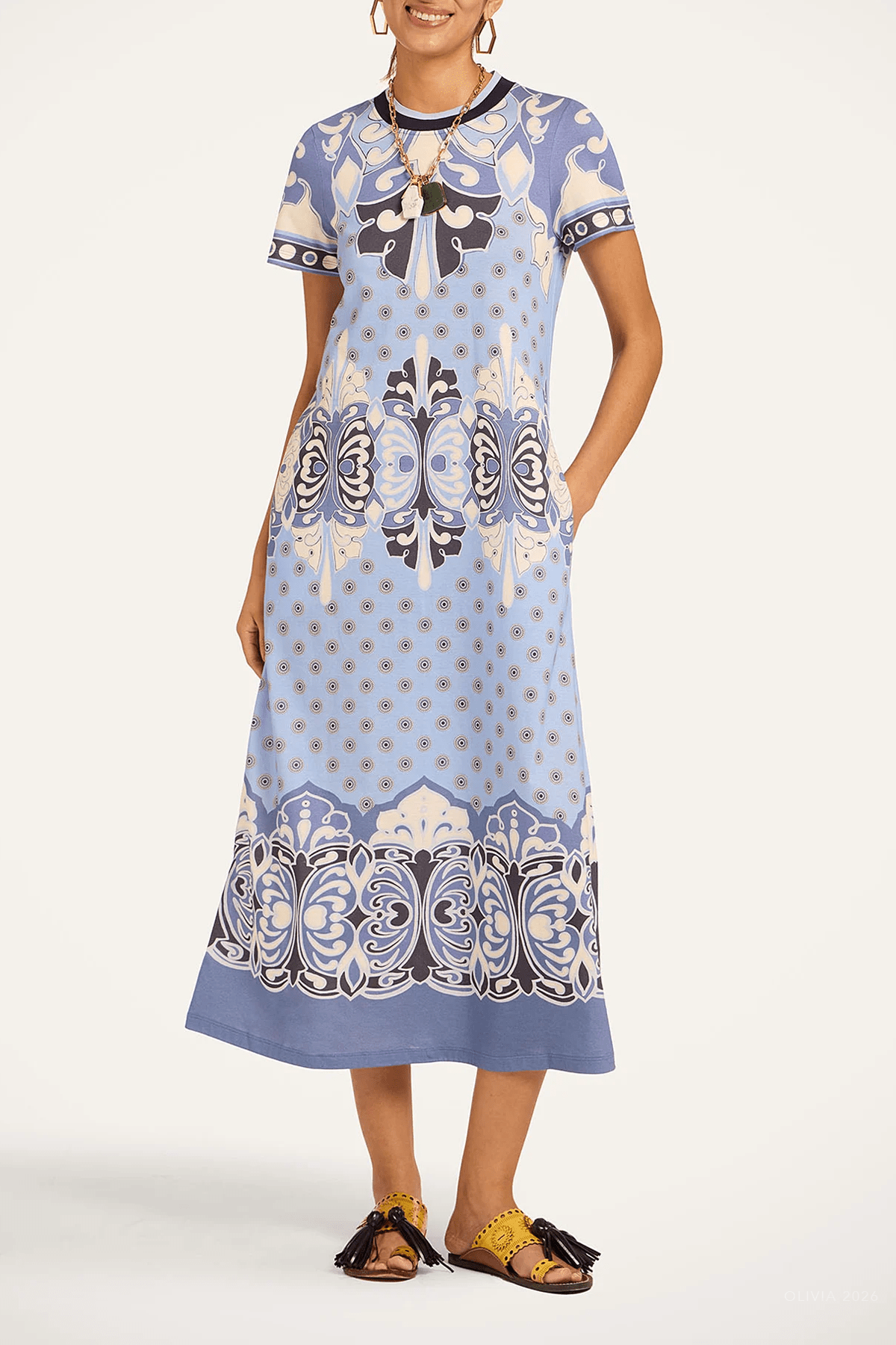 La DoubleJ Sporty Swing Dress in Cocoon Placée Blue - Image 2