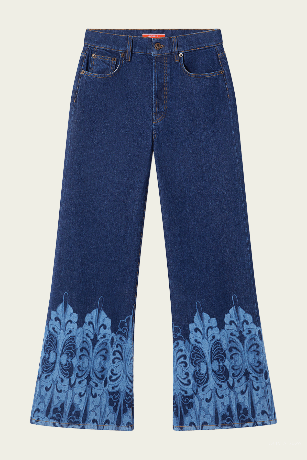 La DoubleJ The Cropped Flare Jean in Cocoon Placée Indigo - Image 1