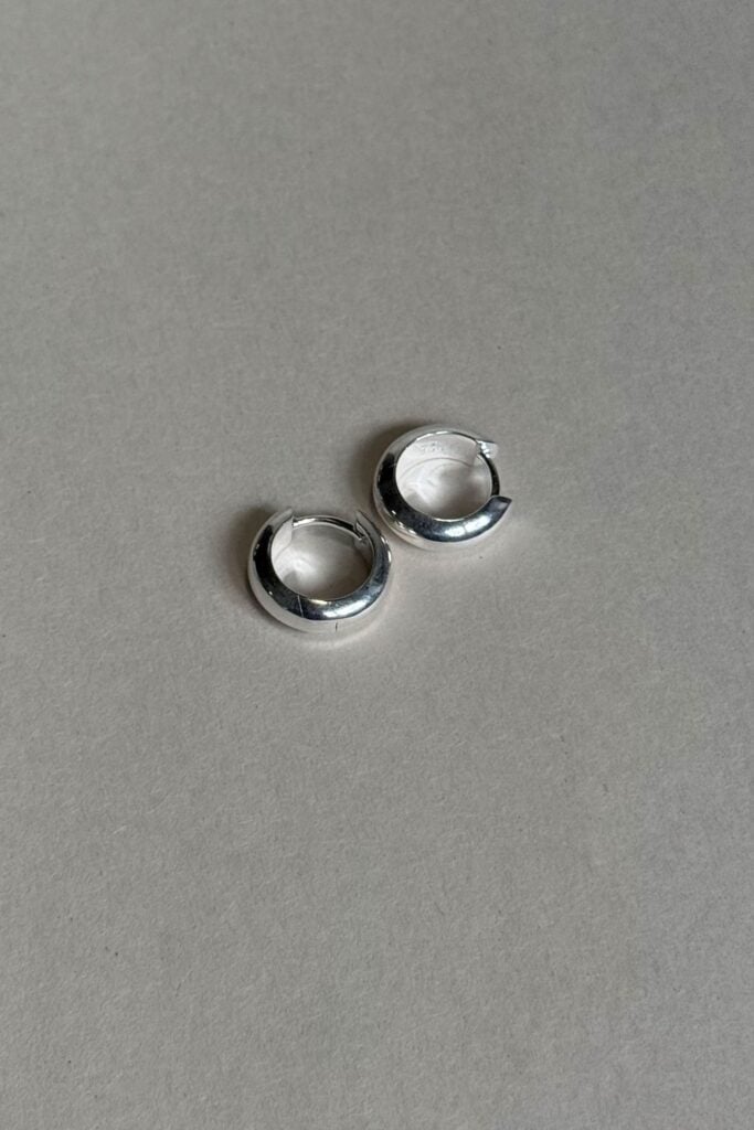 Lee Mathews Medium Silver Hoops - Image 1
