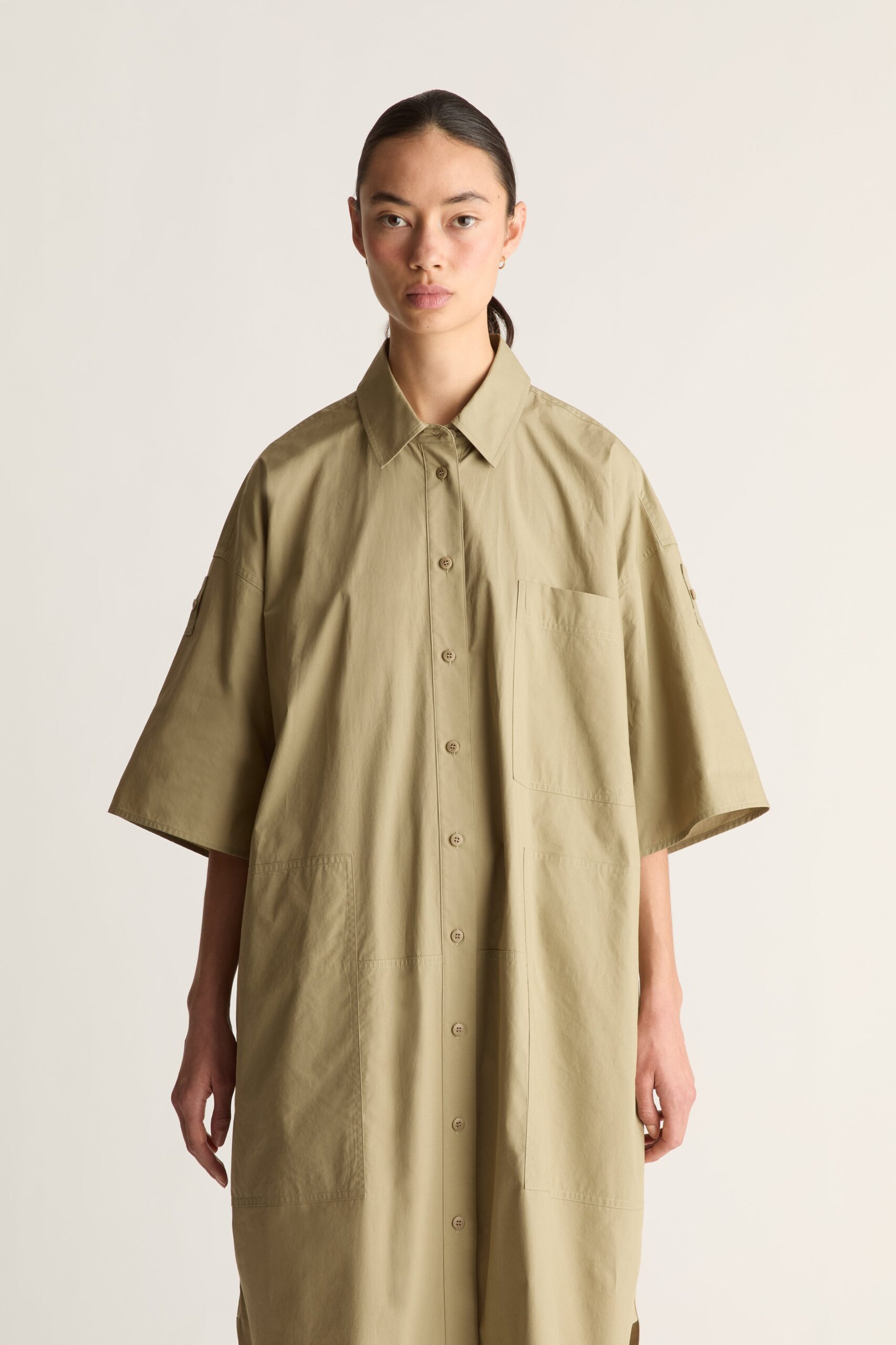 MNLM041026024556268_2 Lee Mathews LM Poplin SS Shirt Dress - Image 2