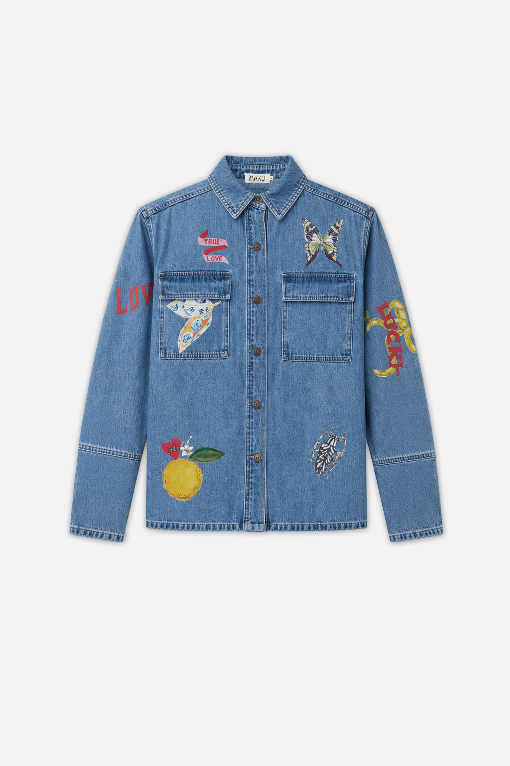 Maku the Label Tattoo Denim Shacket - Image 1