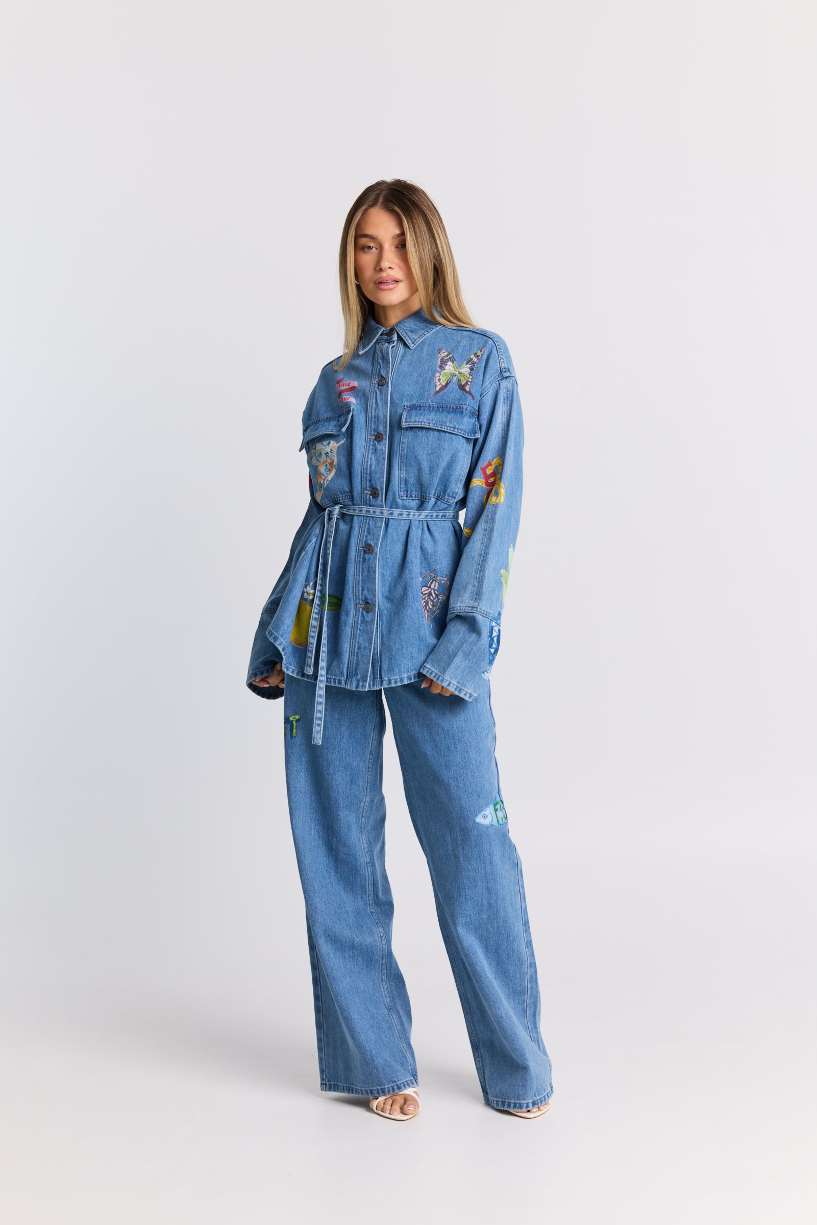 MNMAK131026080555002_3 Maku the Label Tattoo Denim Shacket - Image 3