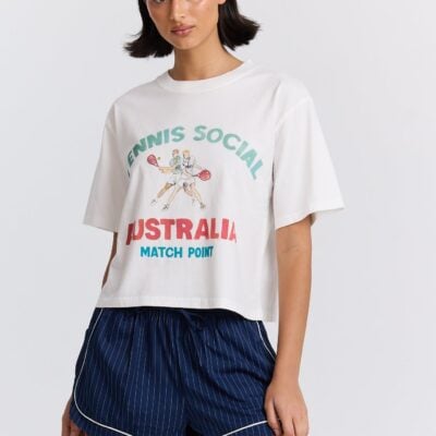 Maku the Label Tennis Social Boxy Crop Tee - Image 1
