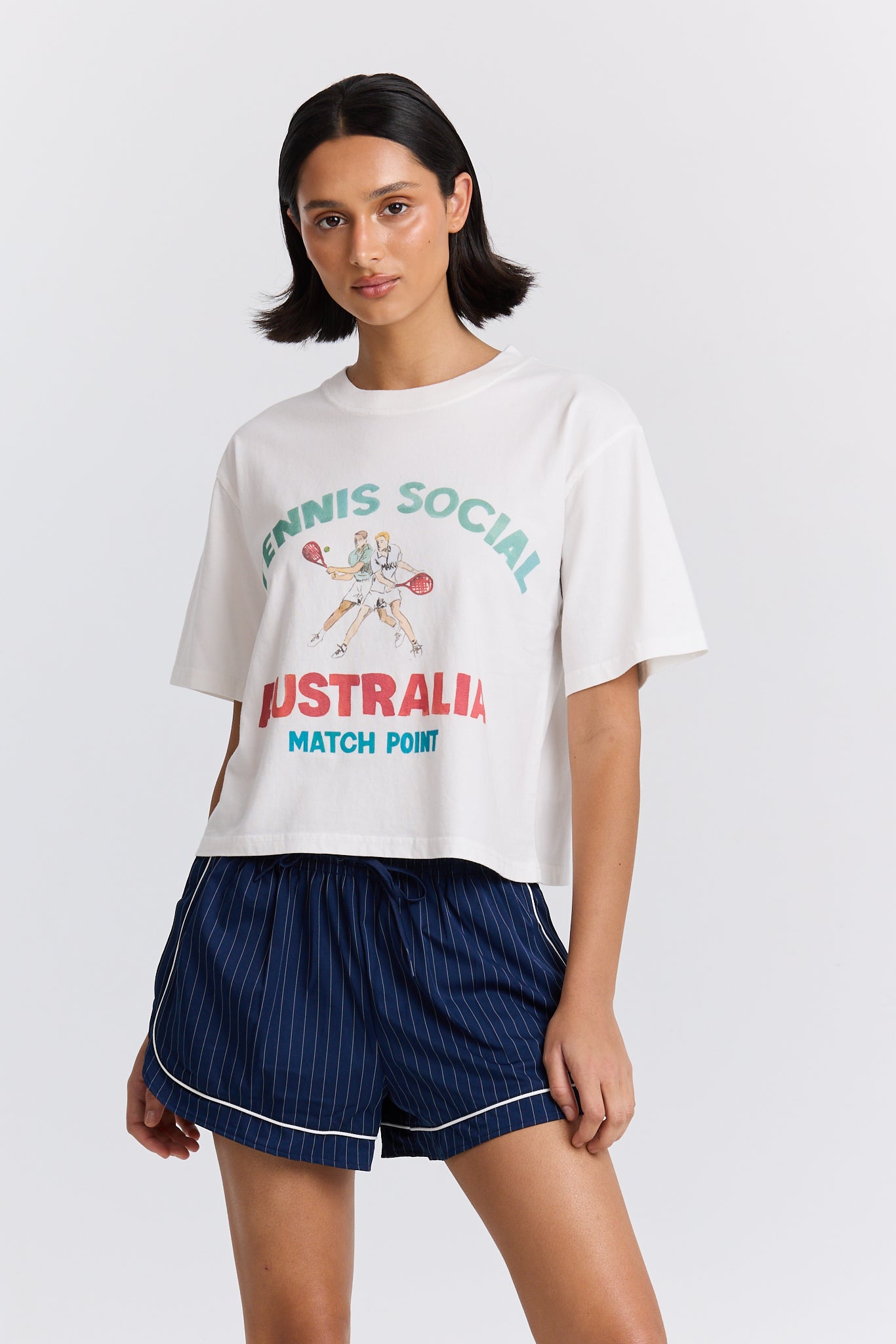 Maku the Label Tennis Social Boxy Crop Tee - Image 1