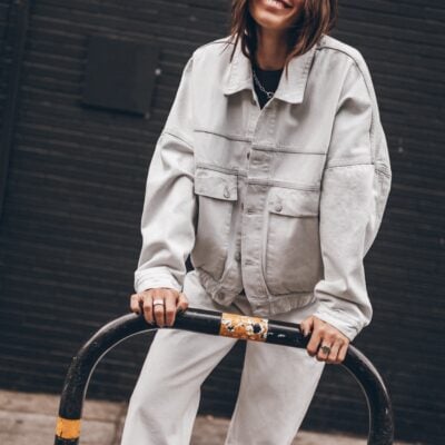 MIKUTA The White Washed Denim Jacket - Image 1