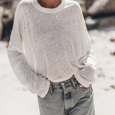 MIKUTA The White Loose Linen Longsleeve - Image 1