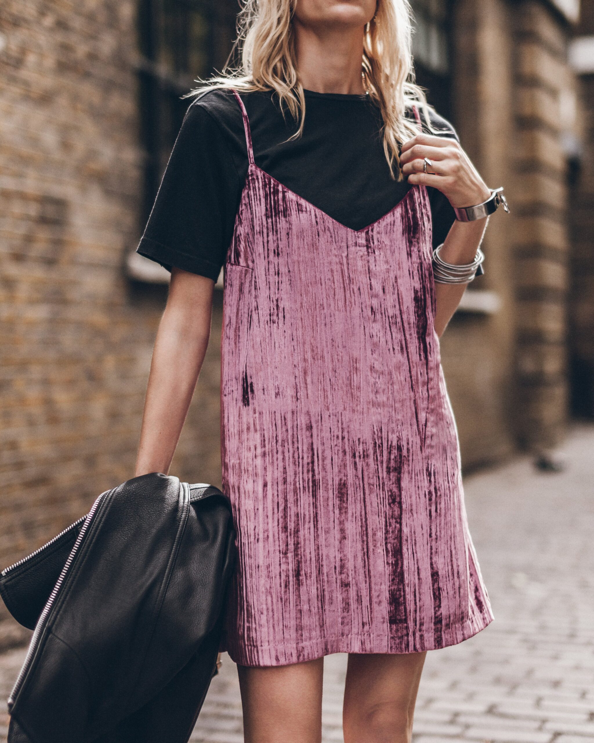 MIKUTA The Pink Velvet Short Slip Dress - Image 1