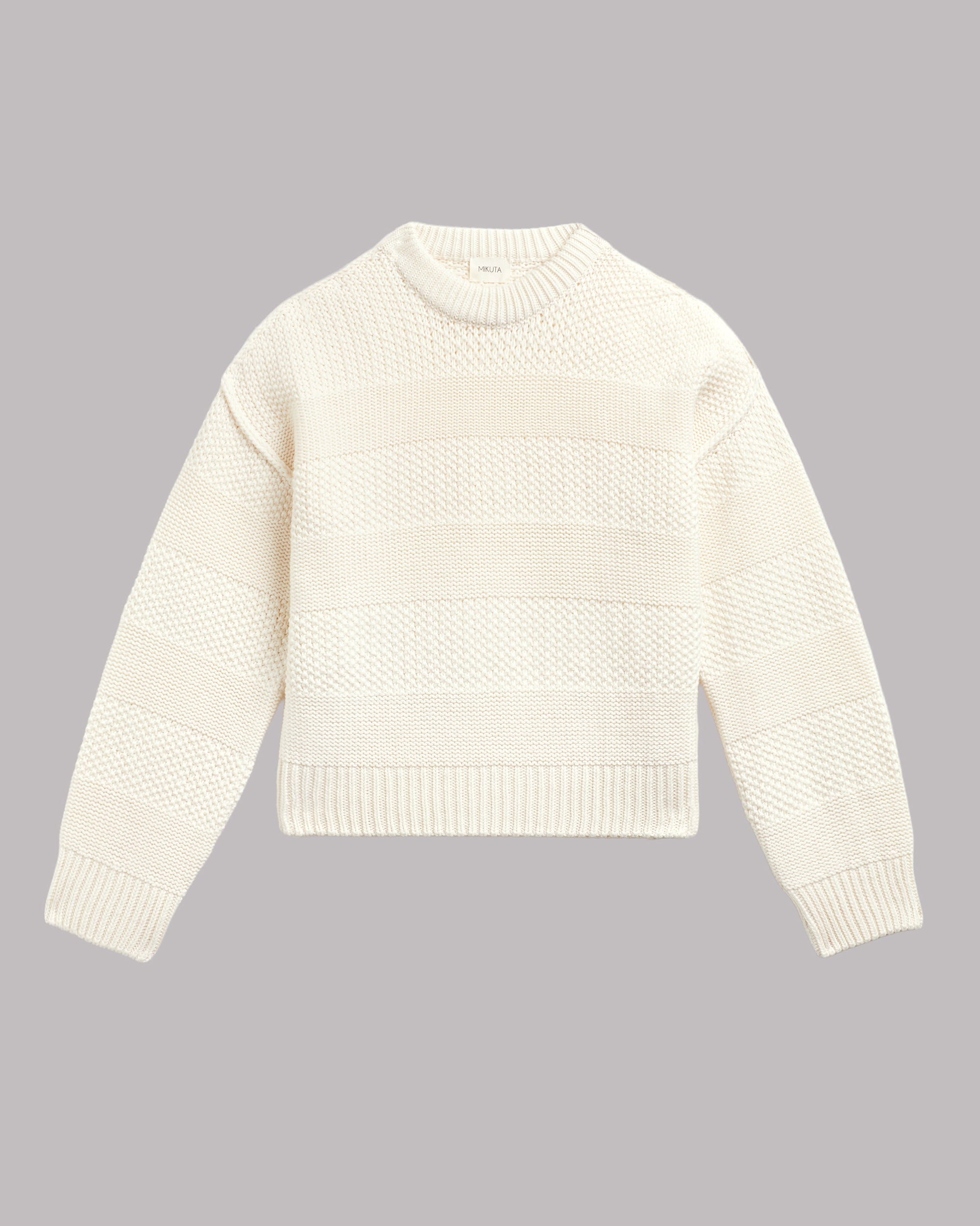 MNMIK041026041829609_2 MIKUTA The Off White Textured Knit Sweater - Image 2
