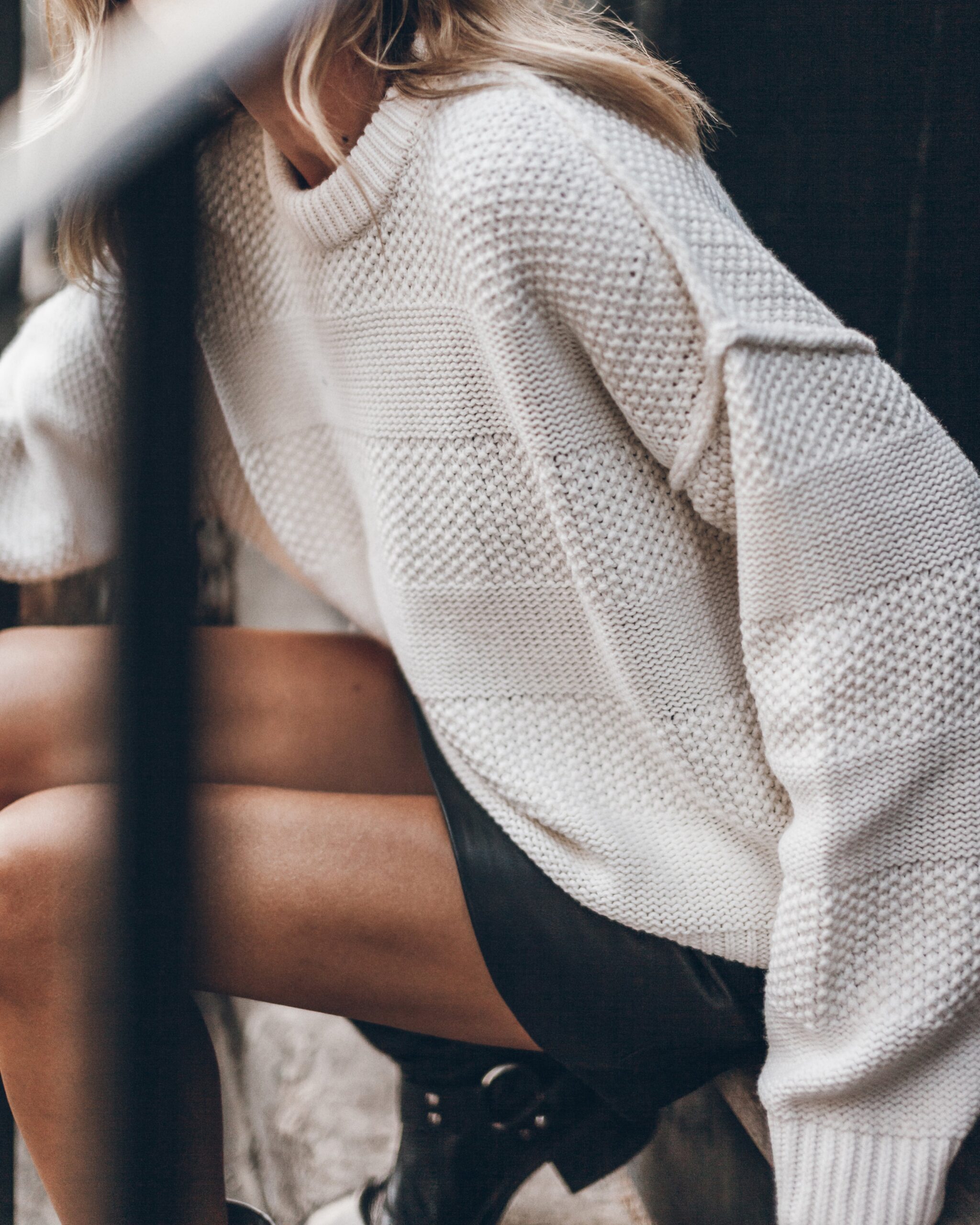 MNMIK041026041829609_3 MIKUTA The Off White Textured Knit Sweater - Image 3