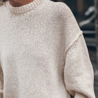 MIKUTA The Off White Oversized Cotton Knit Sweater - Image 2