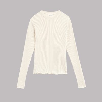 MIKUTA The Off White Cotton Striped Thin Longsleeve - Image 2