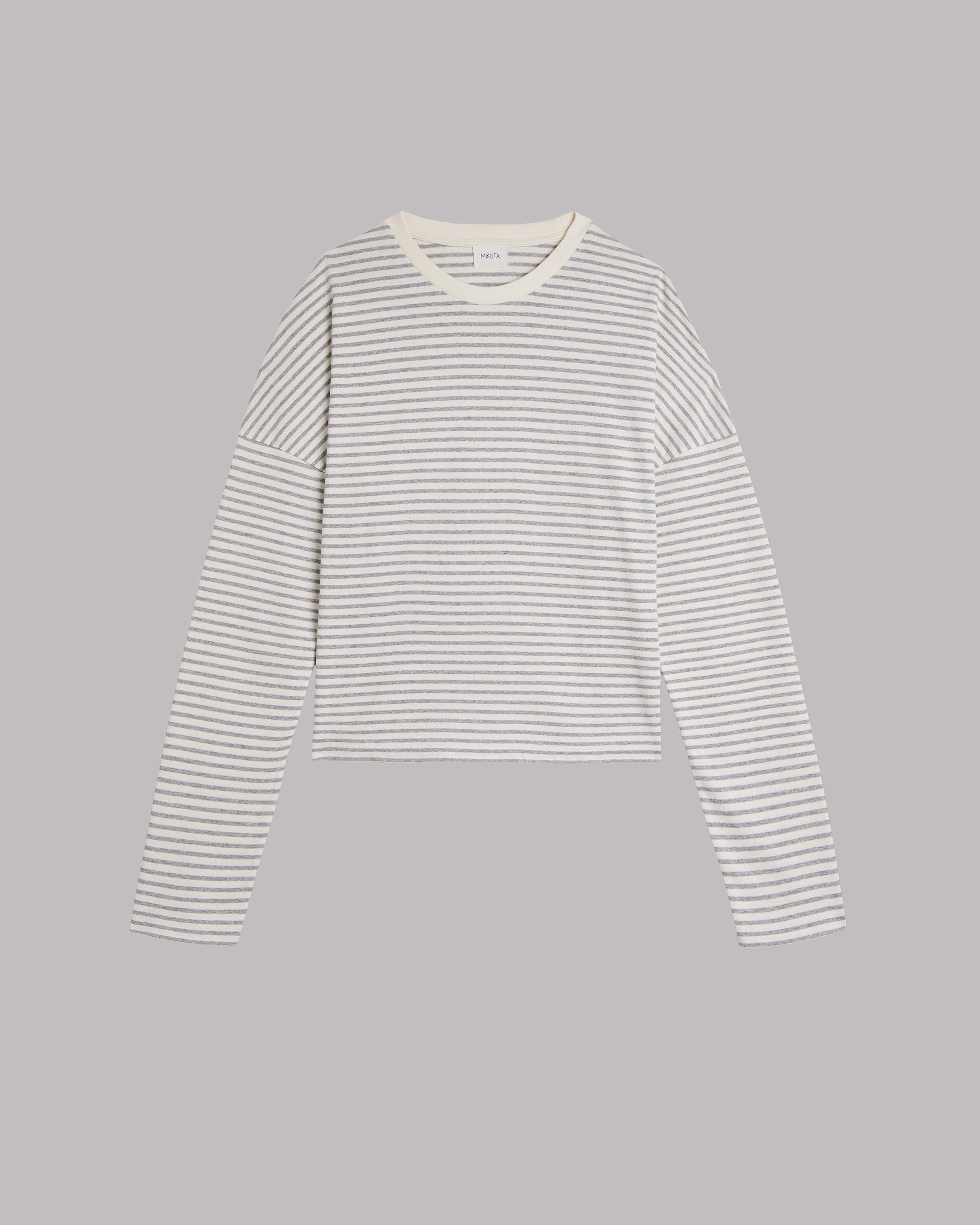 MIKUTA The Grey Striped Loose Cotton Longsleeve - Image 1