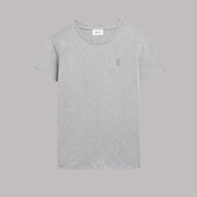 MIKUTA The Grey Melange Regular Cotton T-Shirt - Image 1