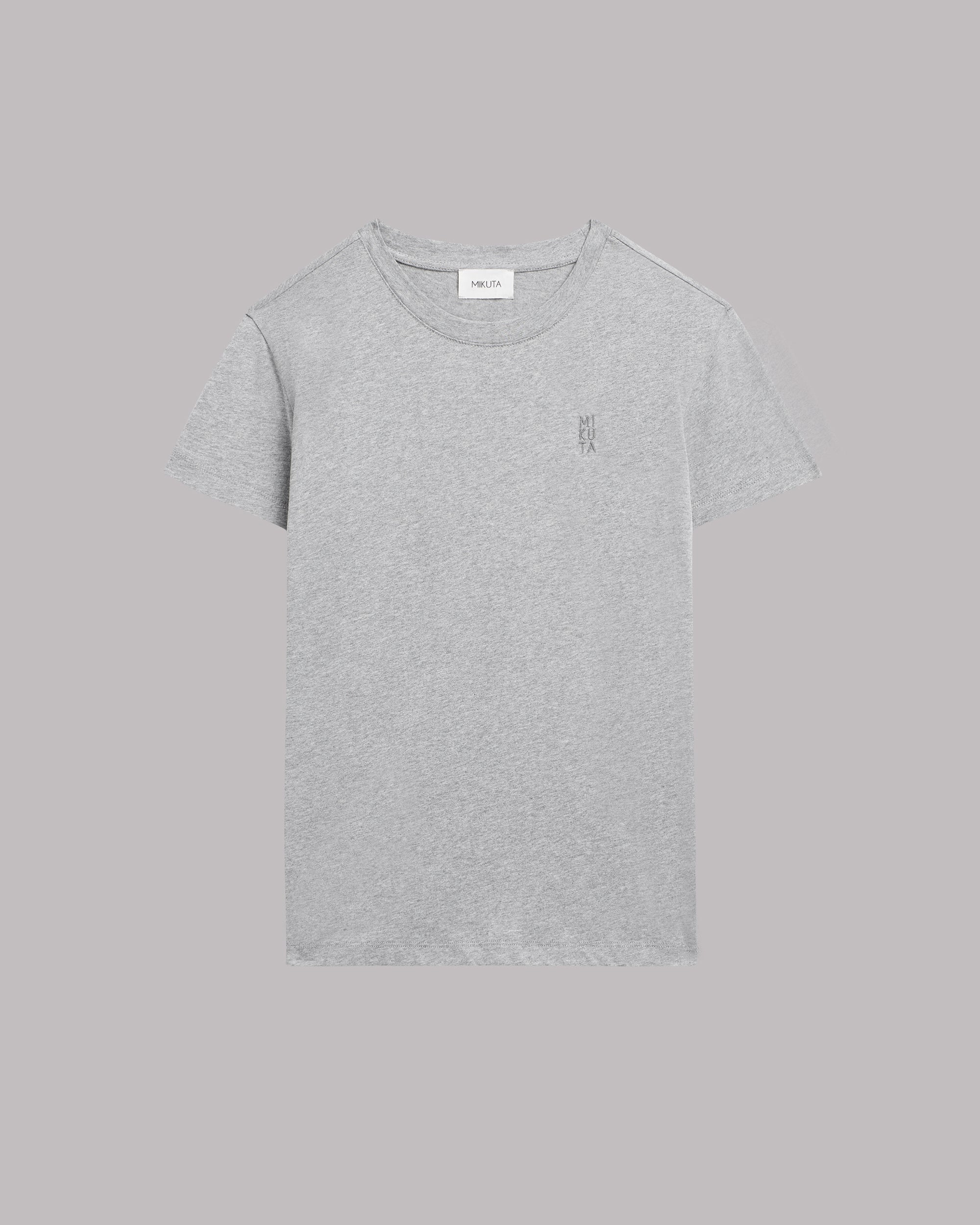 MIKUTA The Grey Melange Regular Cotton T-Shirt - Image 1