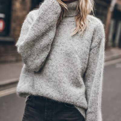 MIKUTA The Grey Melange Mohair Knitted Sweater - Image 1