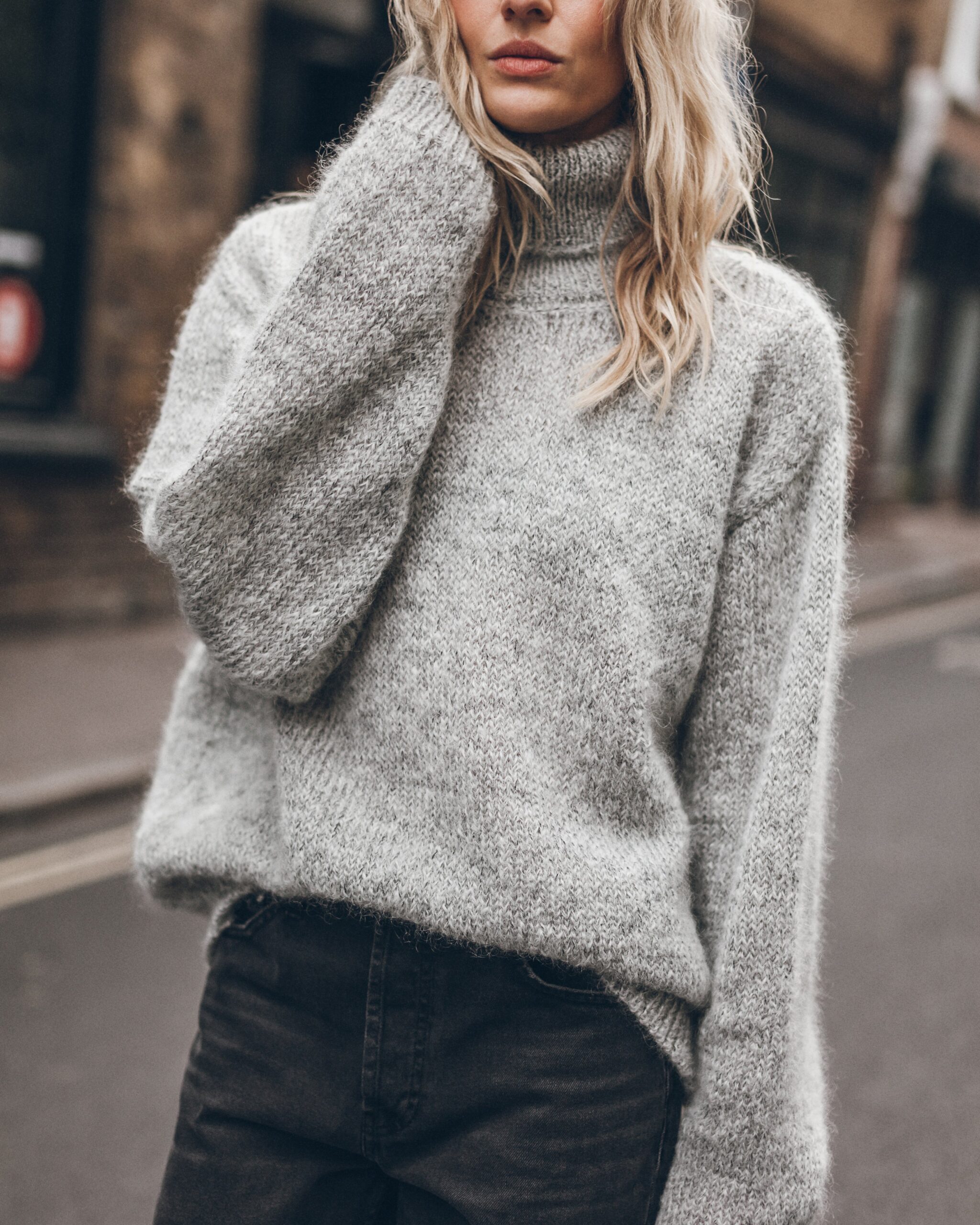 MIKUTA The Grey Melange Mohair Knitted Sweater - Image 1