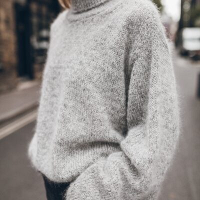 MIKUTA The Grey Melange Mohair Knitted Sweater - Image 2