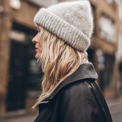 MIKUTA The Grey Melange Mohair Knitted Beanie - Image 2